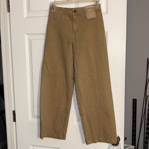 Women's Madewell Emmett Wide-Leg Pants Size 24P Khaki #NP382